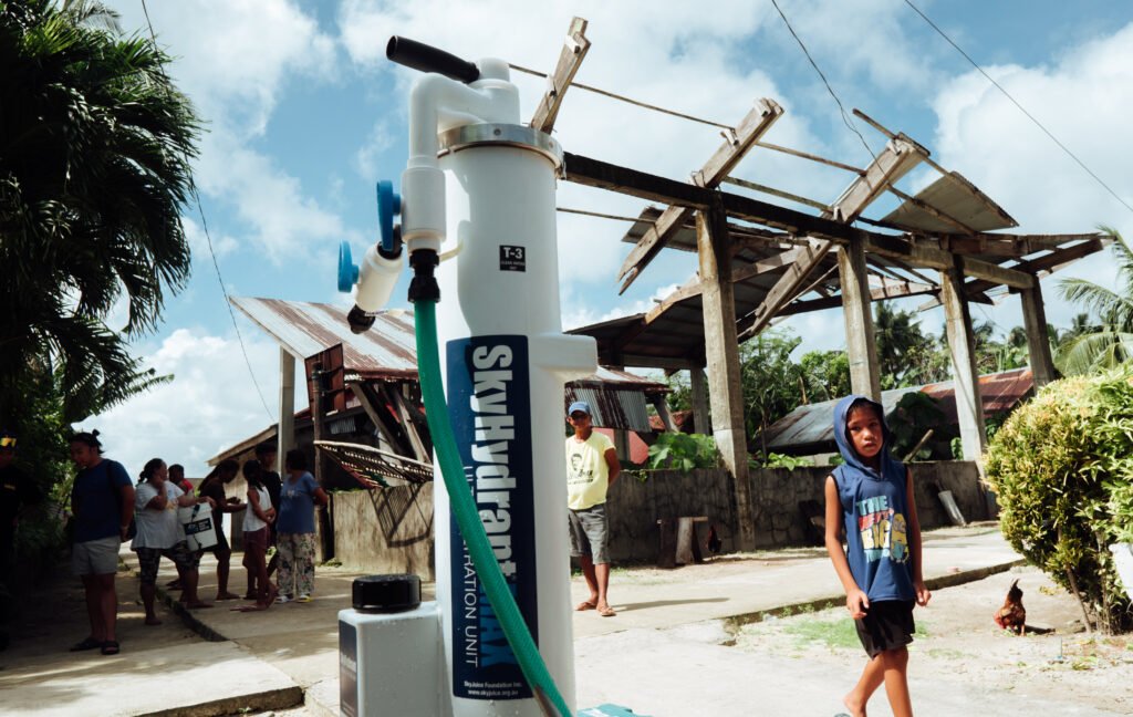 SkyHydrant water filtration unit in Monserrat, Dapa